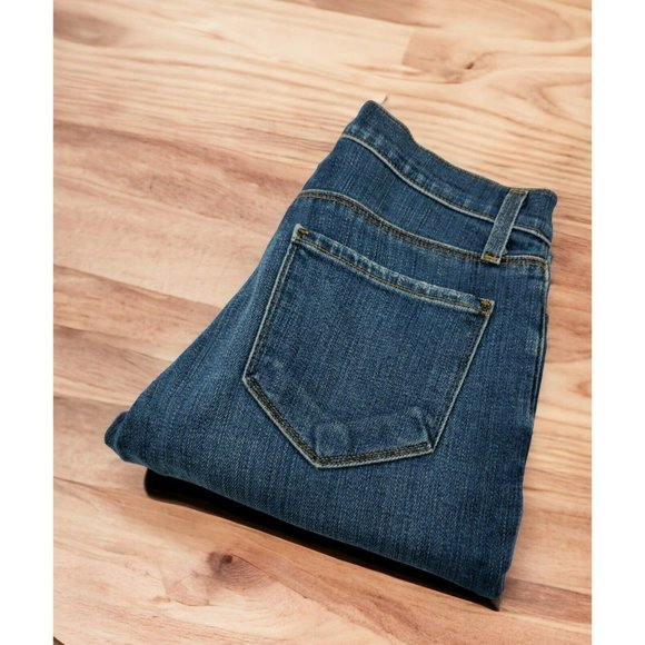 L’ Agence Women’s Blue Sophia Mid Rise Crop Flare Raw Hem‎ Jeans Size 25 Denim - Picture 1 of 12